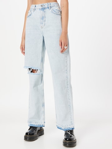 Gina Tricot Wide leg Jeans in Blue: front