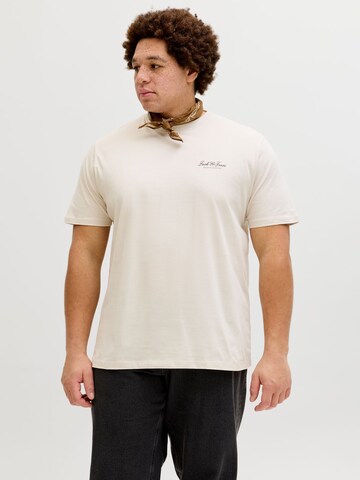 Jack & Jones Plus Shirt 'JJEArchive' in Beige: front
