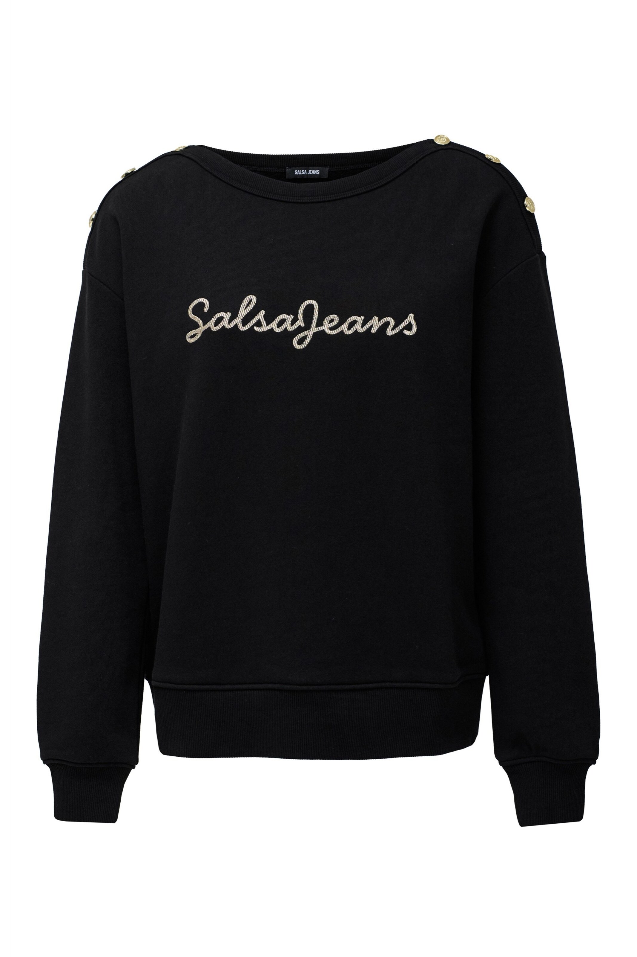 Salsa Jeans Sweatshirt in Zwart: voorkant