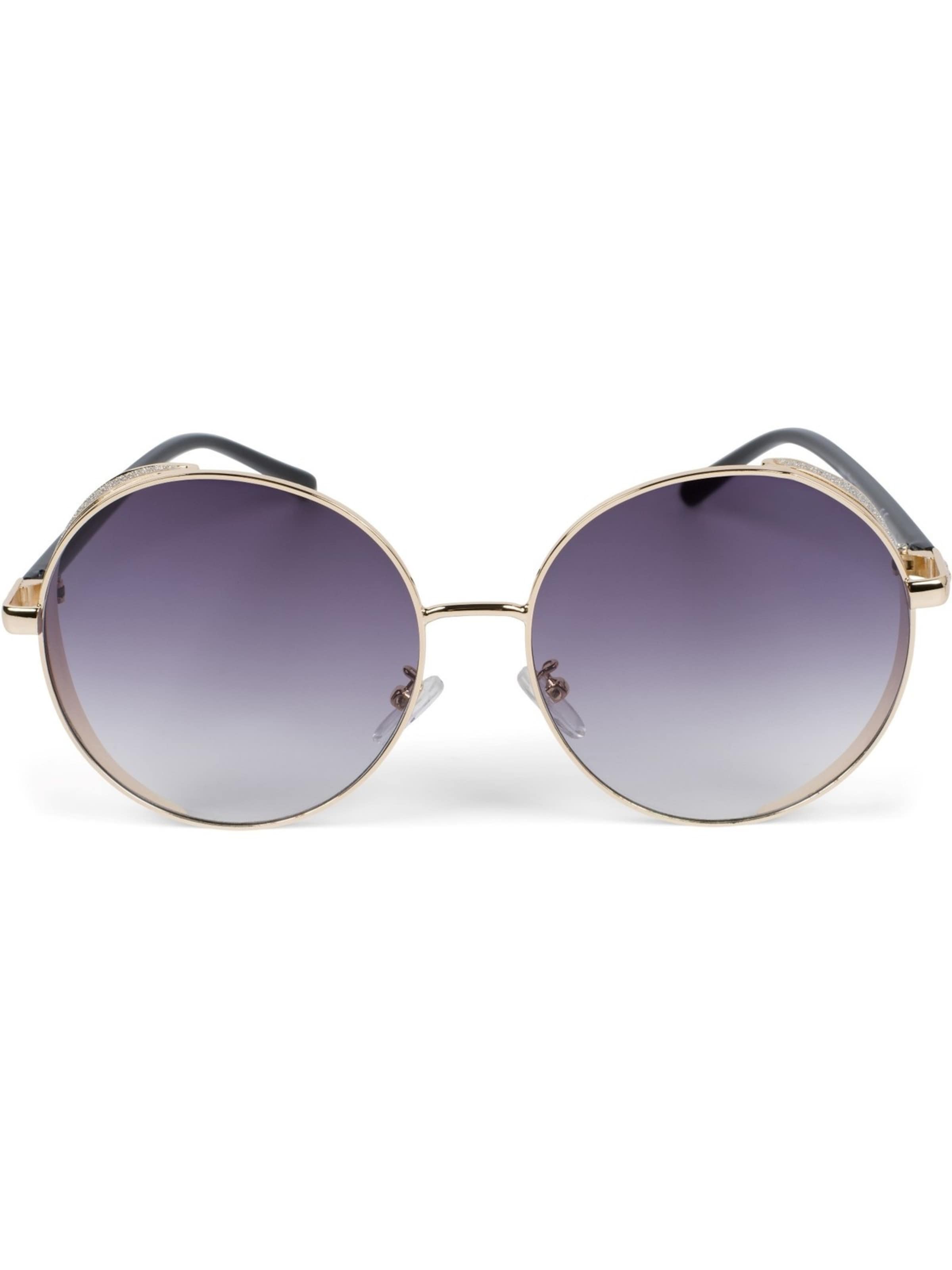 styleBREAKER Sonnenbrille 'Runde Sonnenbrille mit Glitzer Side Shield'‌‌‌‌‌‌ in Grau
