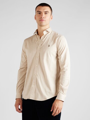 Coupe regular Chemise Polo Ralph Lauren en beige : devant