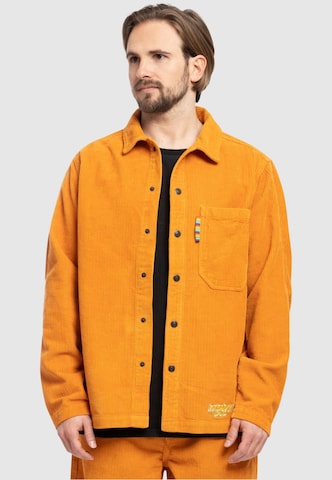 HOMEBOY Regular fit Button Up Shirt 'Time Warp' in Orange: front