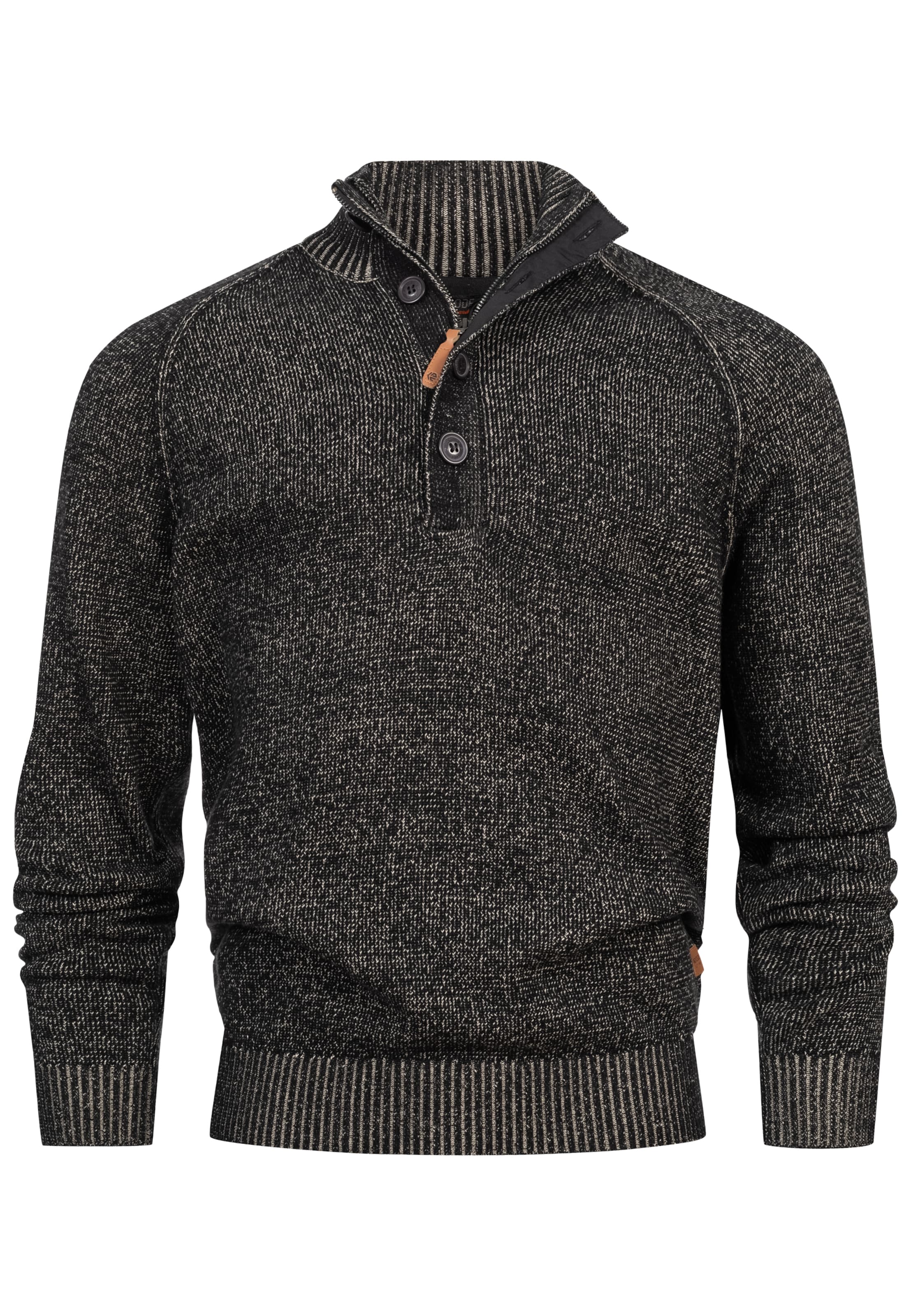 INDICODE JEANS Trui 'INRajas' in Zwart: voorkant