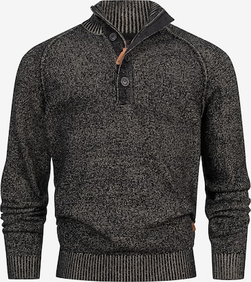 INDICODE JEANS Trui 'INRajas' in Zwart: voorkant