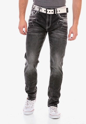 CIPO & BAXX Regular Jeans in Zwart: voorkant