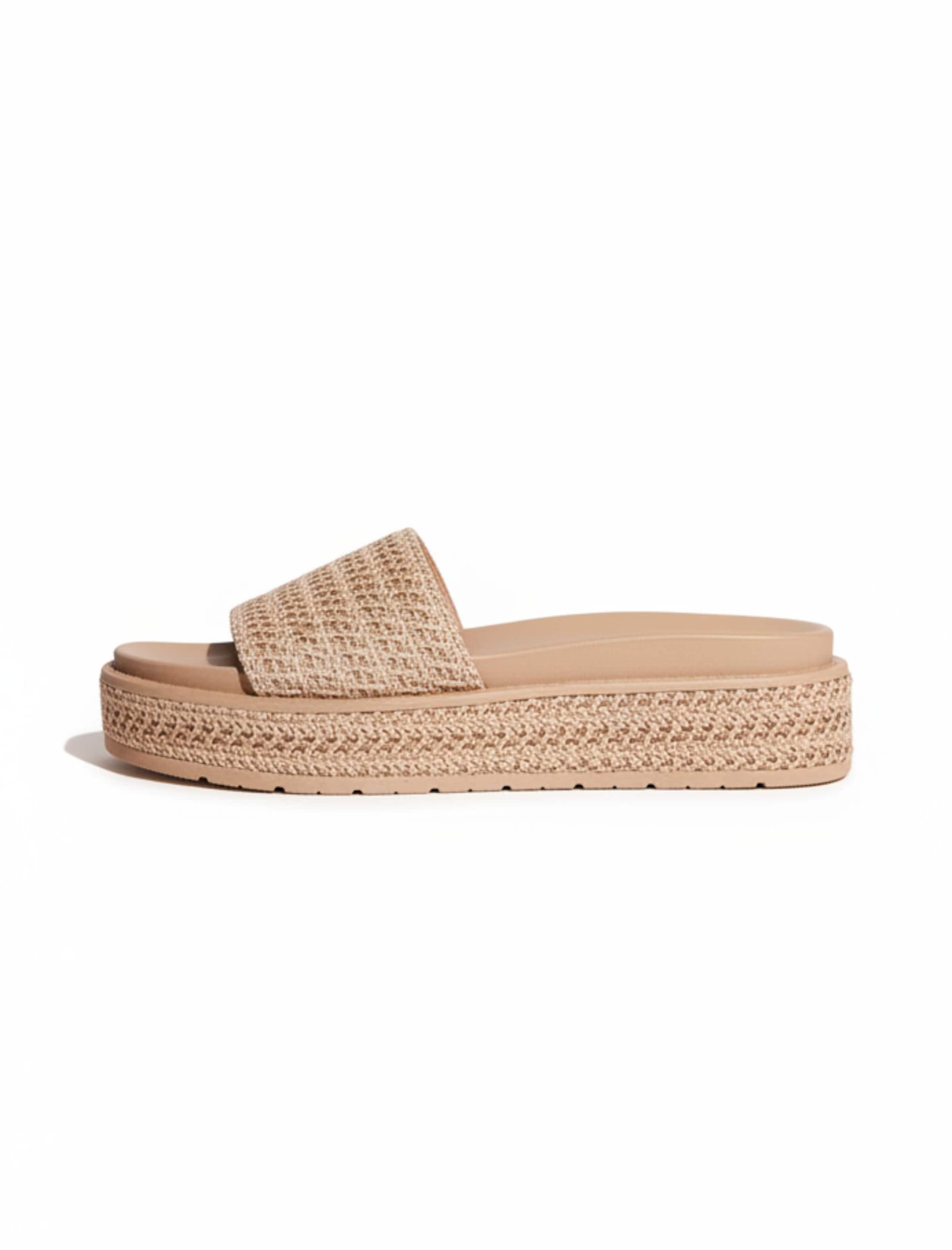 Mule 'Raffia' South Beach en beige : devant