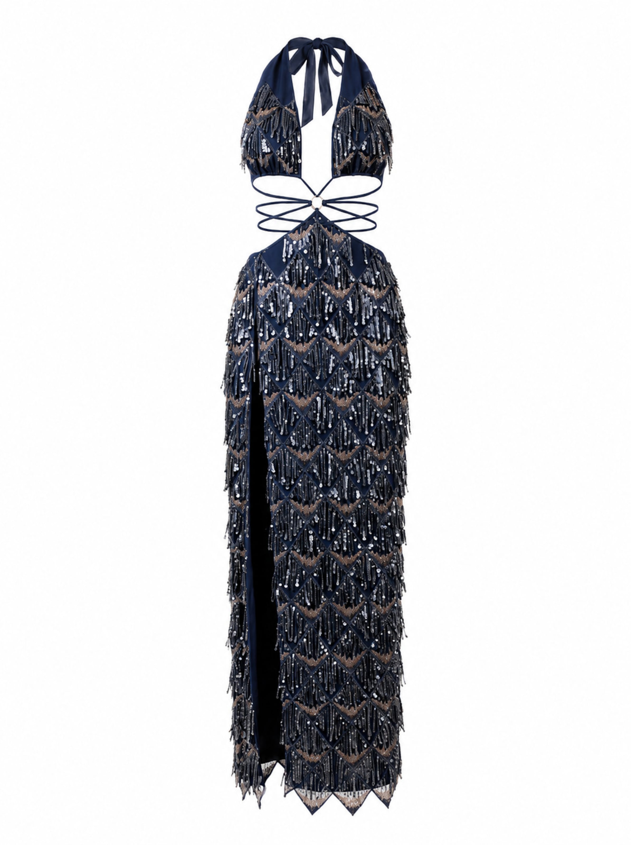 Robe de soirée 'Summer Moon' WHITE RVBBIT en bleu : devant