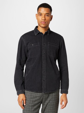 TOM TAILOR DENIM Regular fit Button Up Shirt in Grey: front