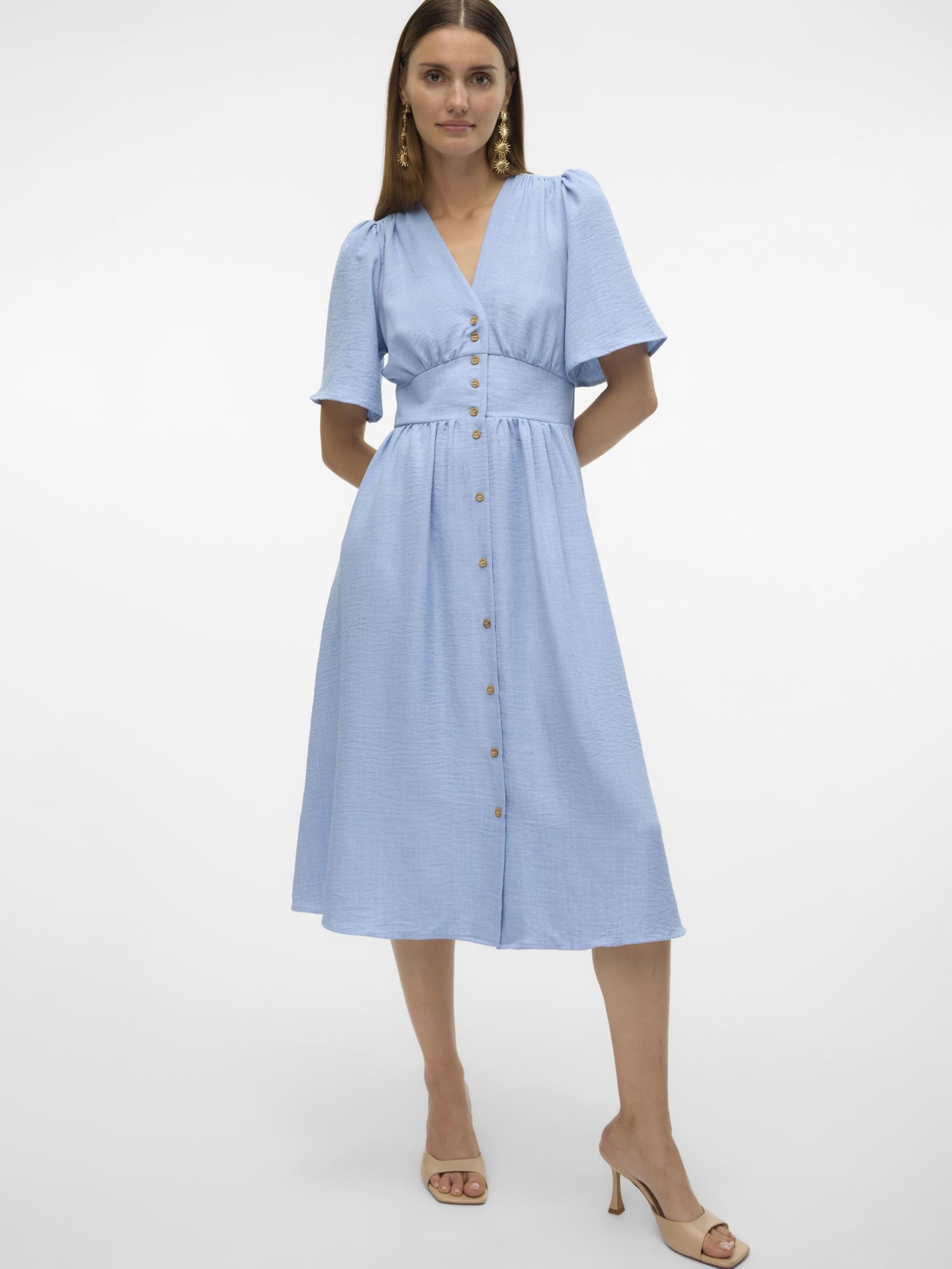 Robe-chemise 'MELANEY' VERO MODA en bleu : devant