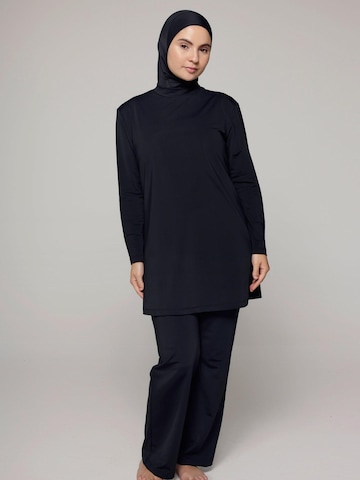 SIYA Swimwear High neck Swimsuit 'South – Covered - Burkini/Modest' in Black: front