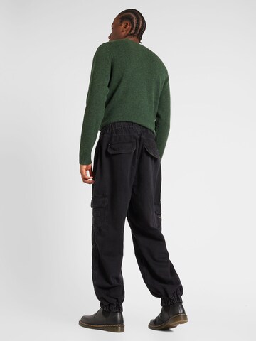 River Island Plus Tapered Cargobroek 'OREO' in Zwart