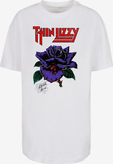 Merchcode T-shirt oversize 'Thin Lizzy - Rose' en violet foncé / rouge / noir / blanc, Vue avec produit