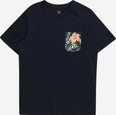 Jack & Jones Junior T-Shirt 'CHILL' en bleu marine / vert / orange / blanc, Vue avec produit