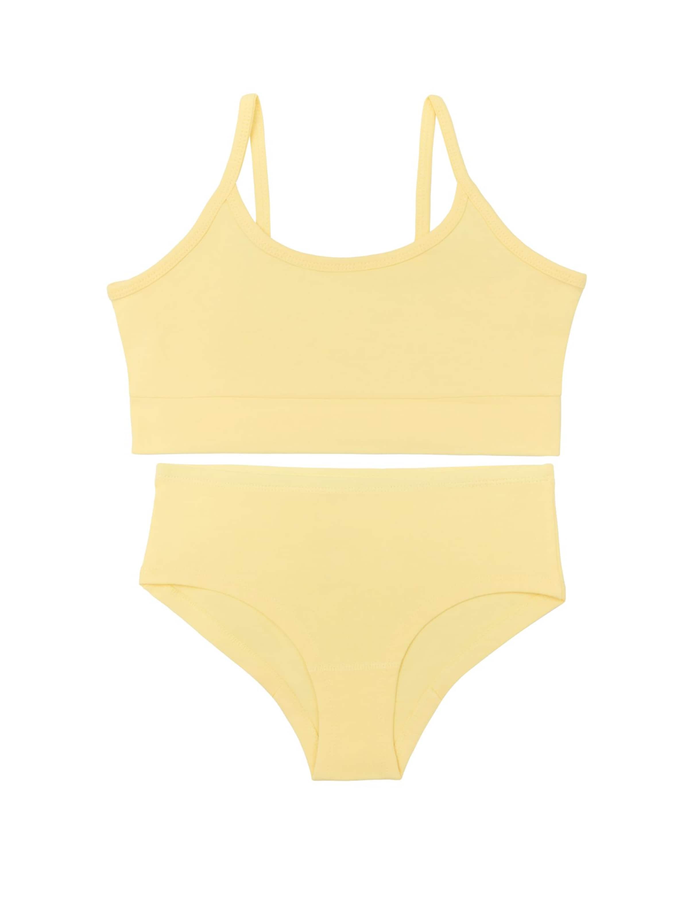 Albero Natur Underwear Set 'Mädchen Bio Baumwoll Bustier & Hipster Set' in Yellow: front