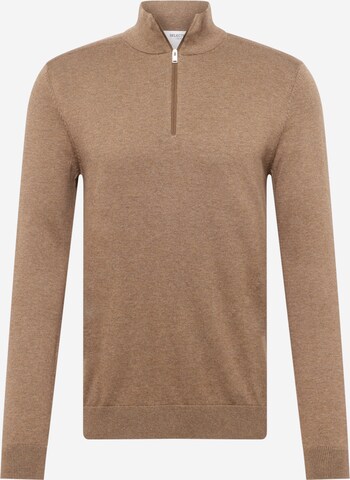 SELECTED HOMME Pullover 'Berg' in Braun: predná strana