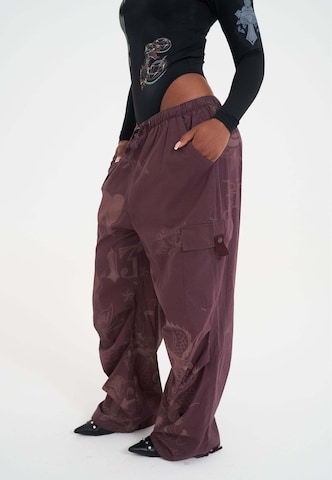 Ed Hardy Loosefit Παντελόνι cargo 'Don' σε λιλά