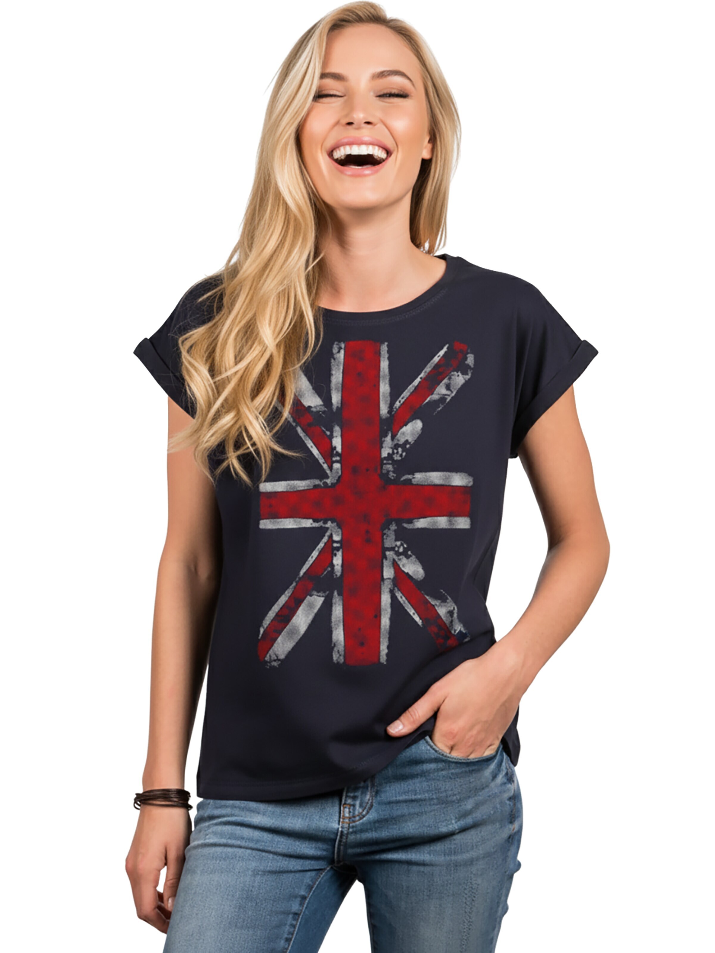 MAKAYA Shirt 'Union Jack' in Blue