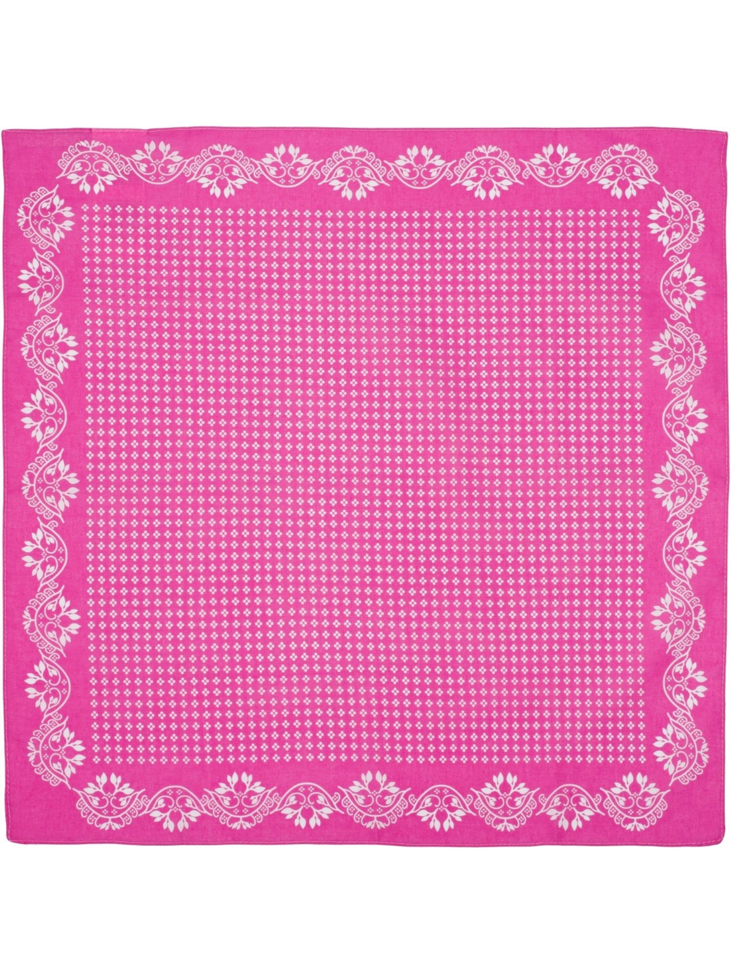 styleBREAKER Shawl 'Baumwolle Dreieckstuch mit Blümchen Muster' in Pink