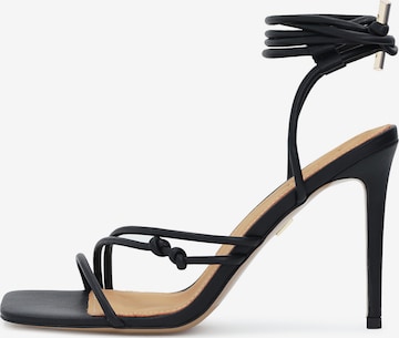 Kazar Strap Sandals in Black: front