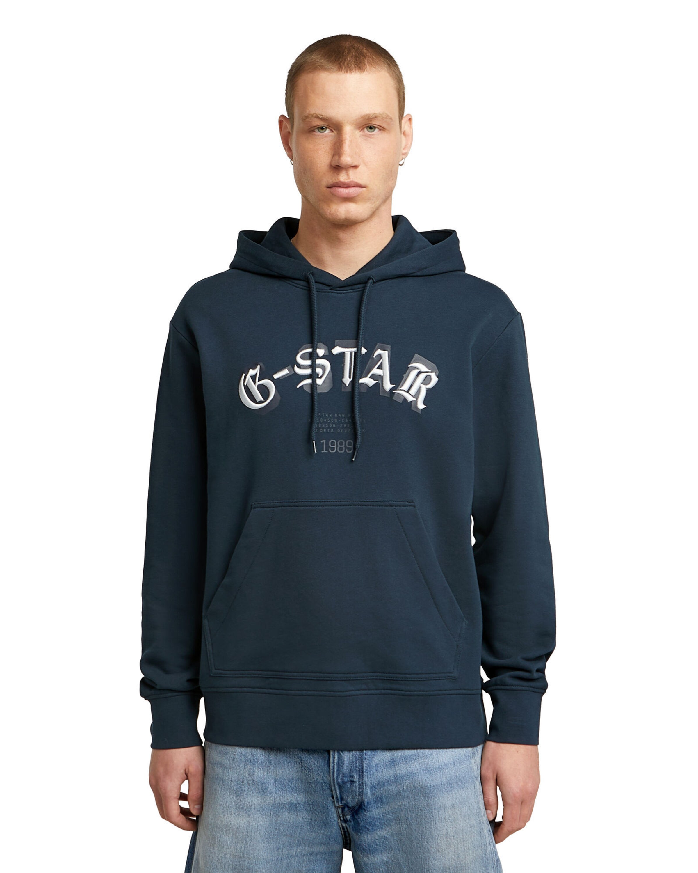 G-STAR Sweatshirt 'Embro Logo HB' in Blue: front