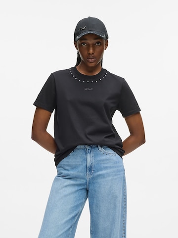 T-shirt Karl Lagerfeld en noir : devant
