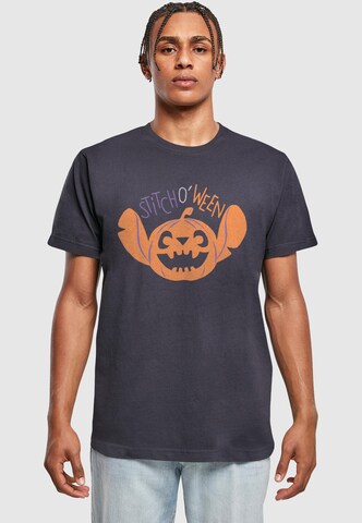 ABSOLUTE CULT T-Shirt 'Disney Lilo & Stitch - Halloween Stitch O'Ween' in Blau: Vorderseite