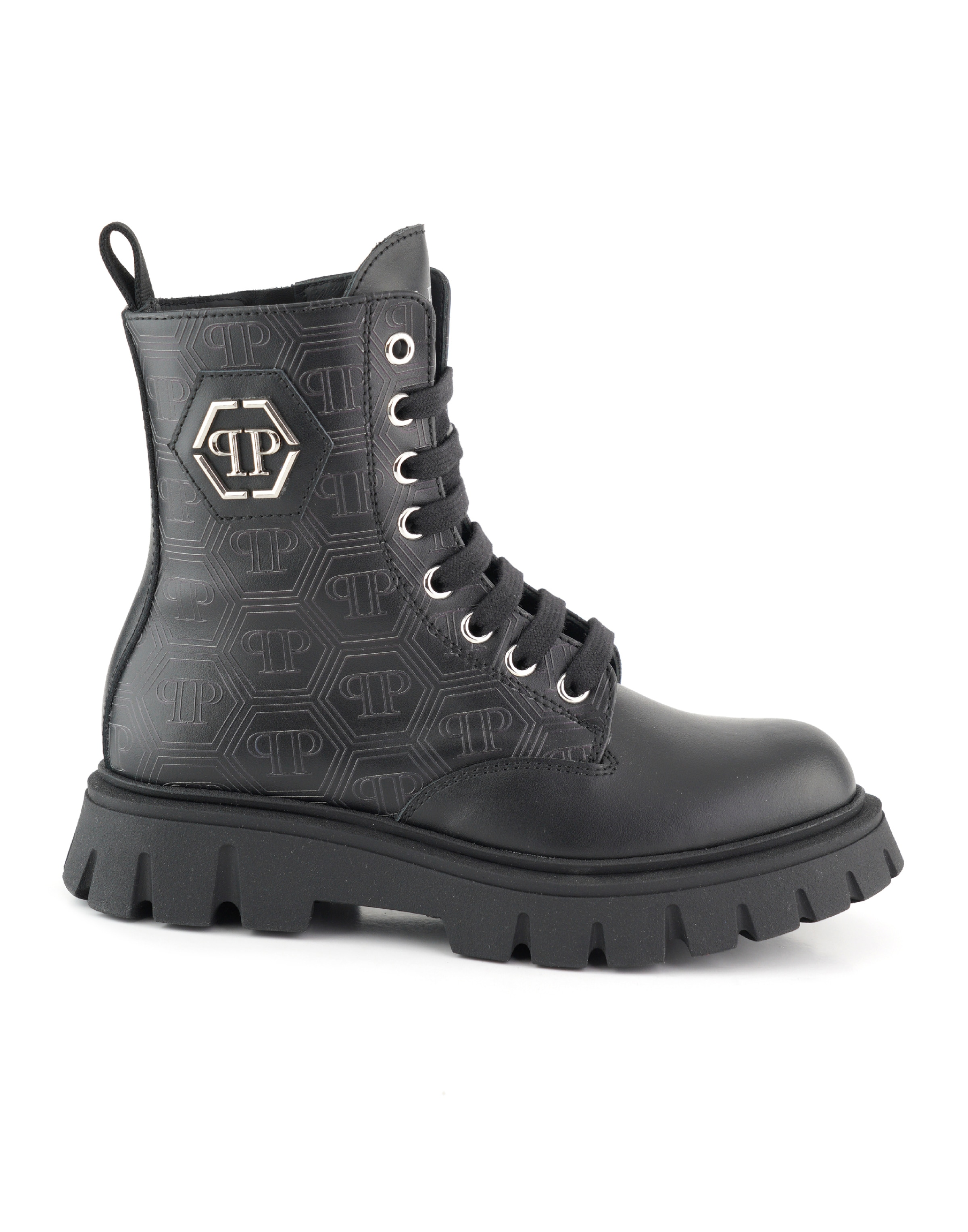 Philipp Plein - Bota 'Hexagon' em preto