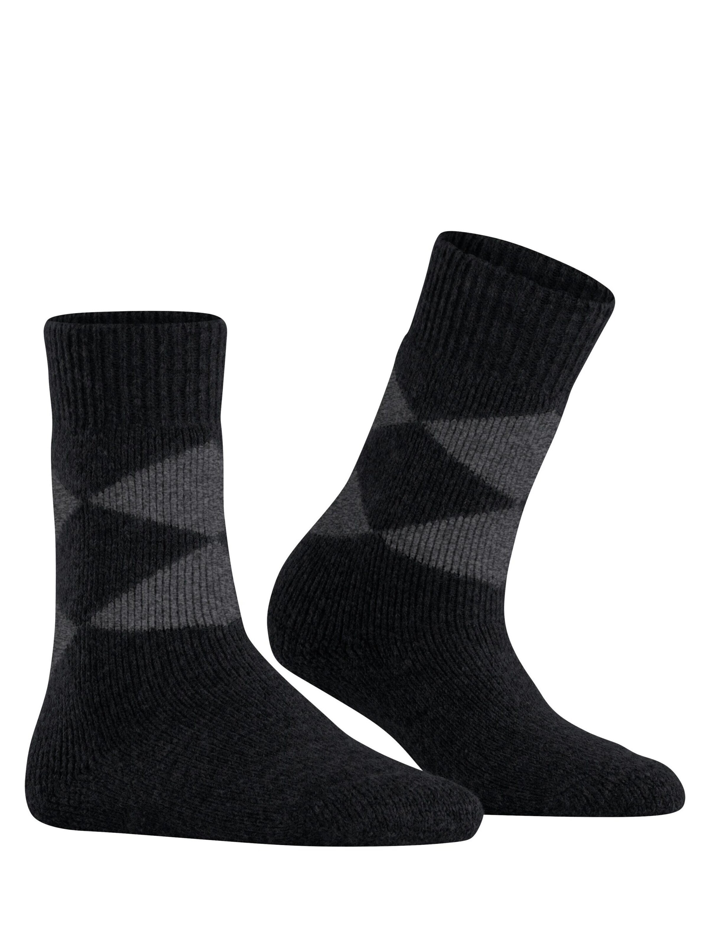 BURLINGTON Socken 'Cosy Argyle'‌‌‌ in Schwarz