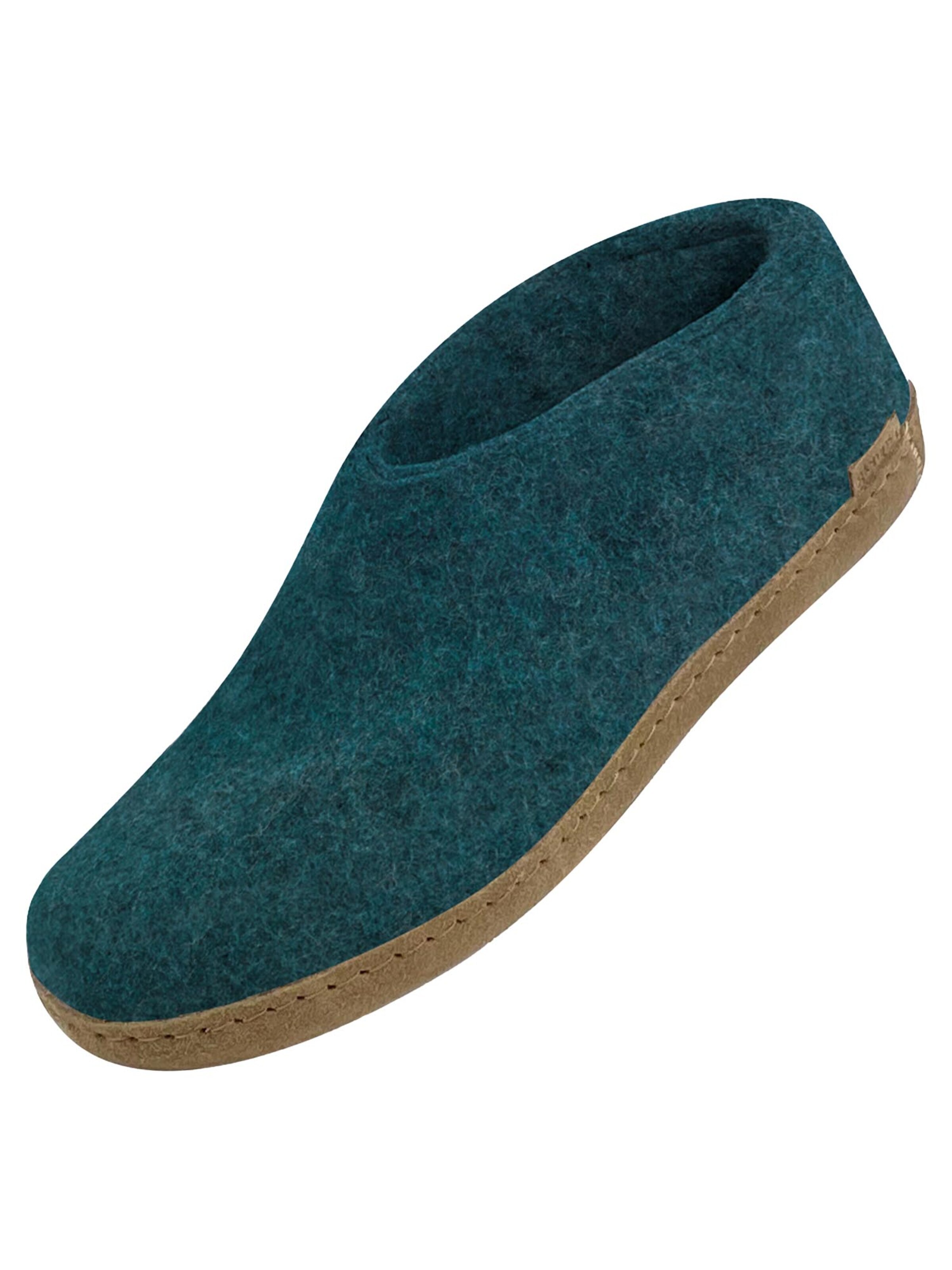 Glerups Slipper 'Ledersohle' in Blue