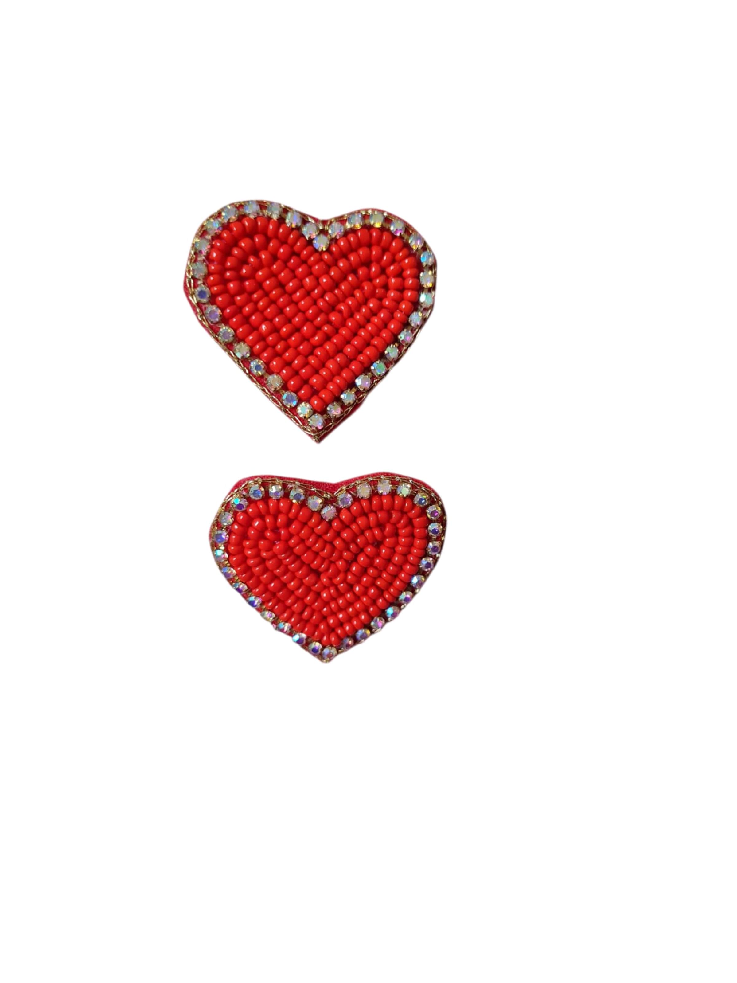 PfauGermany Earrings 'Heart Beat Beads' in Red: front