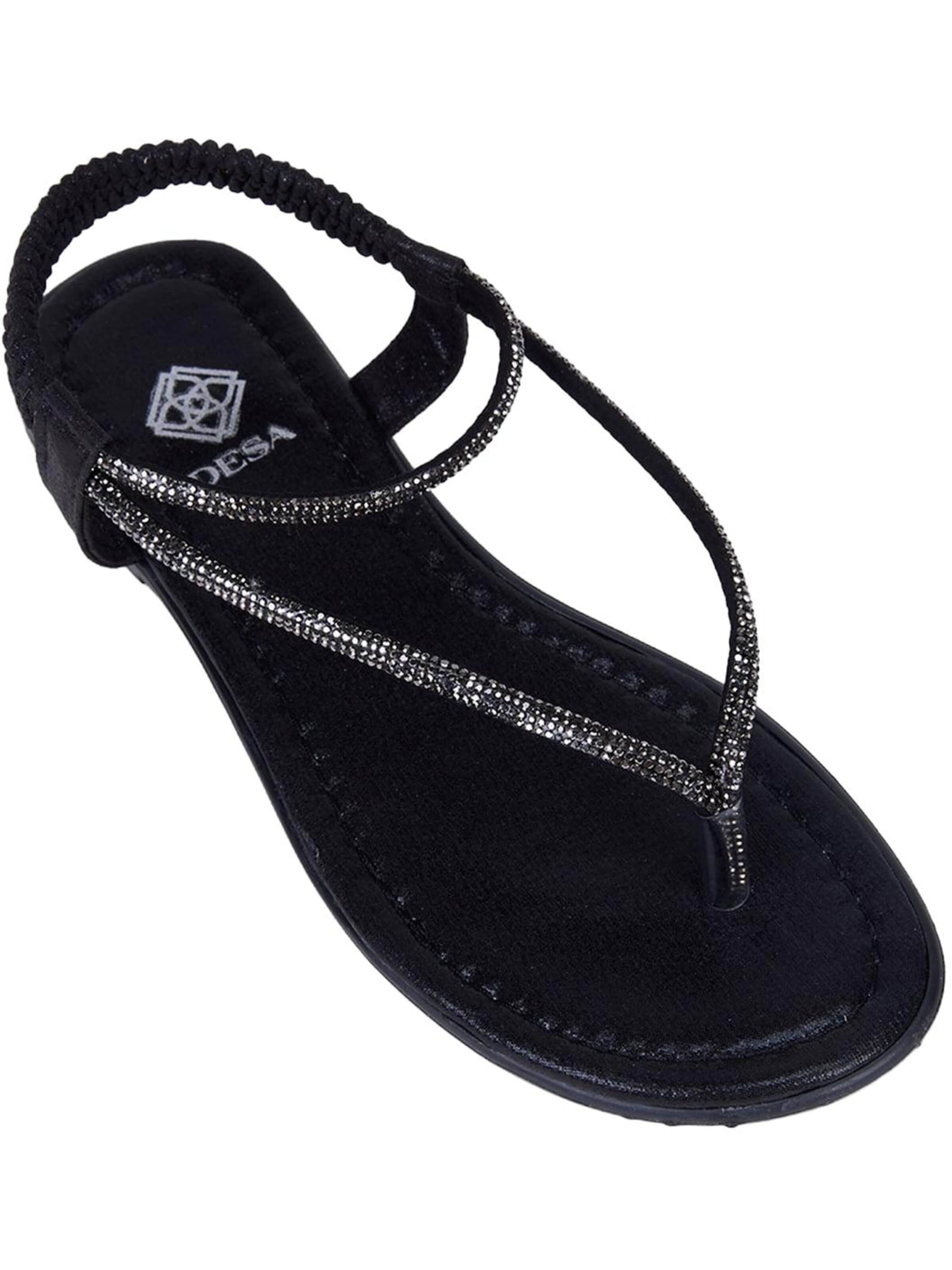 Desa - Sandalias de dedo 'Zehenstegsandalen' en negro