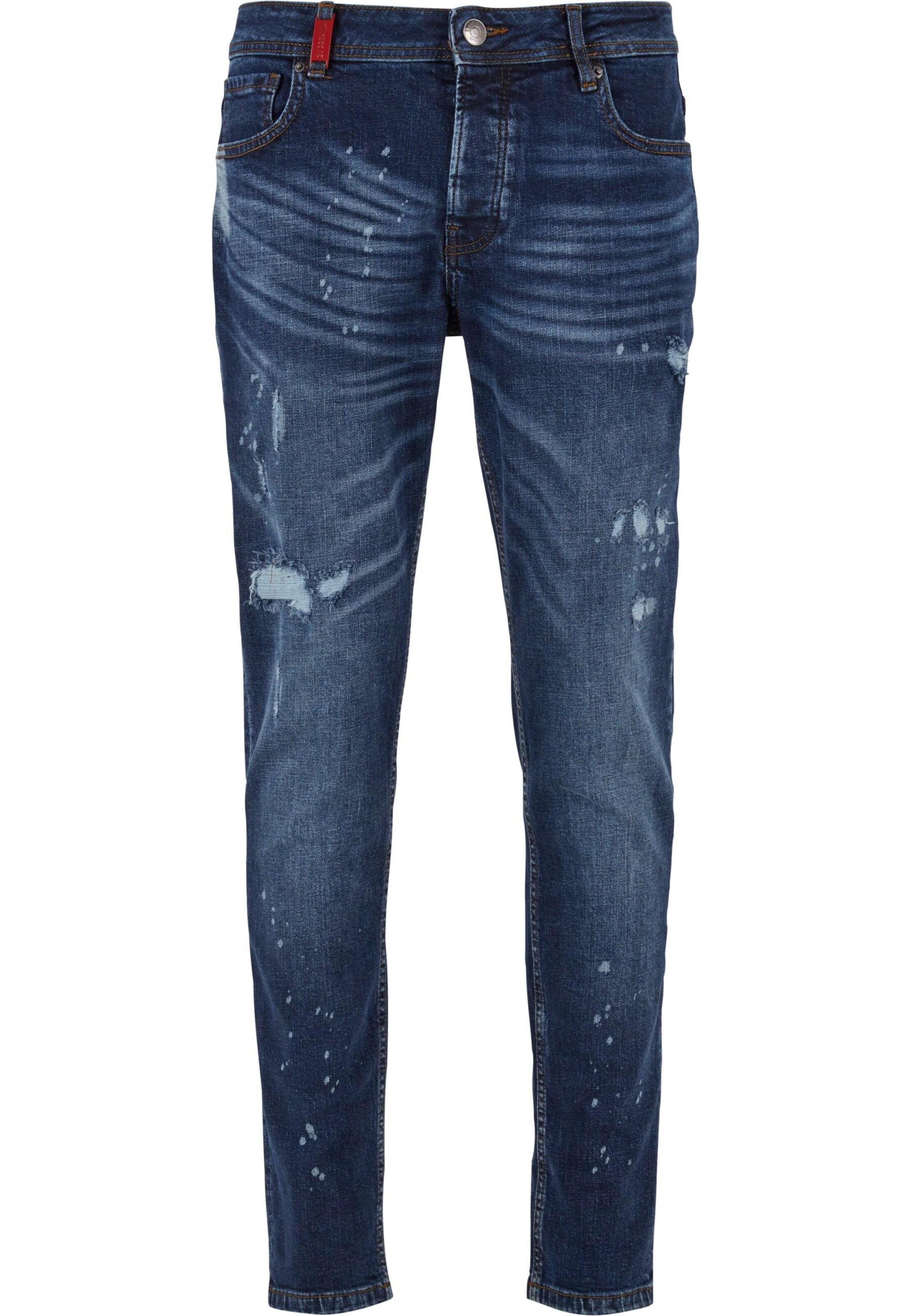 2Y Premium Slimfit Jeans in Blauw: voorkant