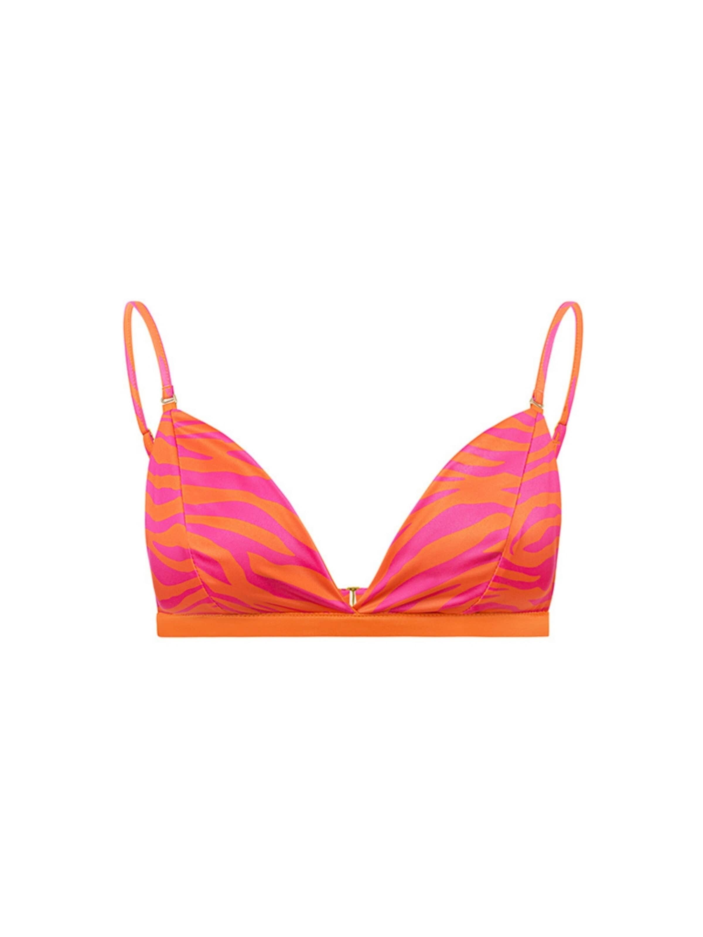 EKCENTRIK Triangle Bikini top 'Wild Sunrise' in Orange: front
