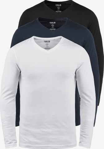 !Solid V-Shirt 'BASIL' in Grau: predná strana