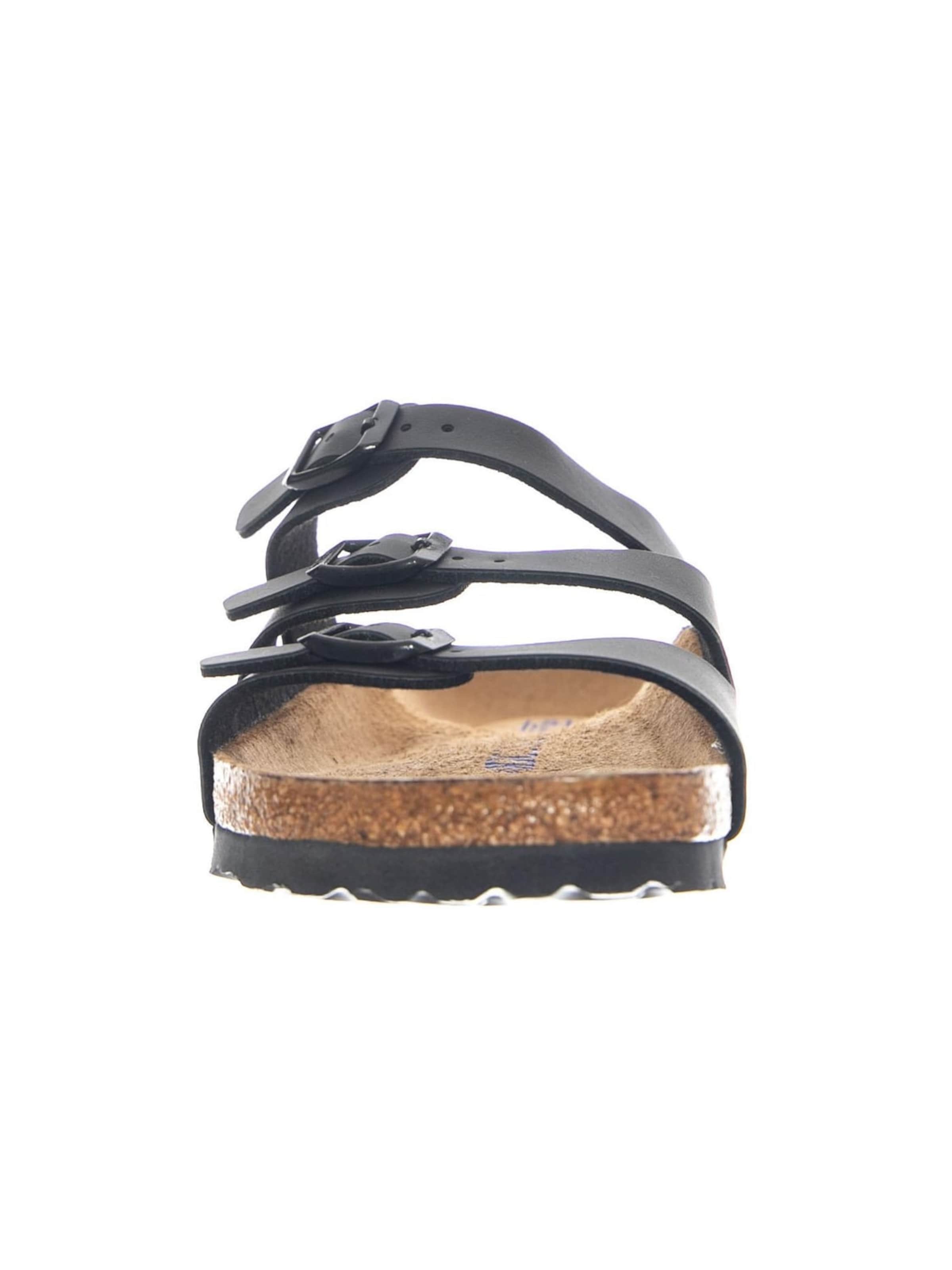 BIRKENSTOCK Muiltjes 'Florida SFB Birko Flor Narrow Fit Black' in Zwart