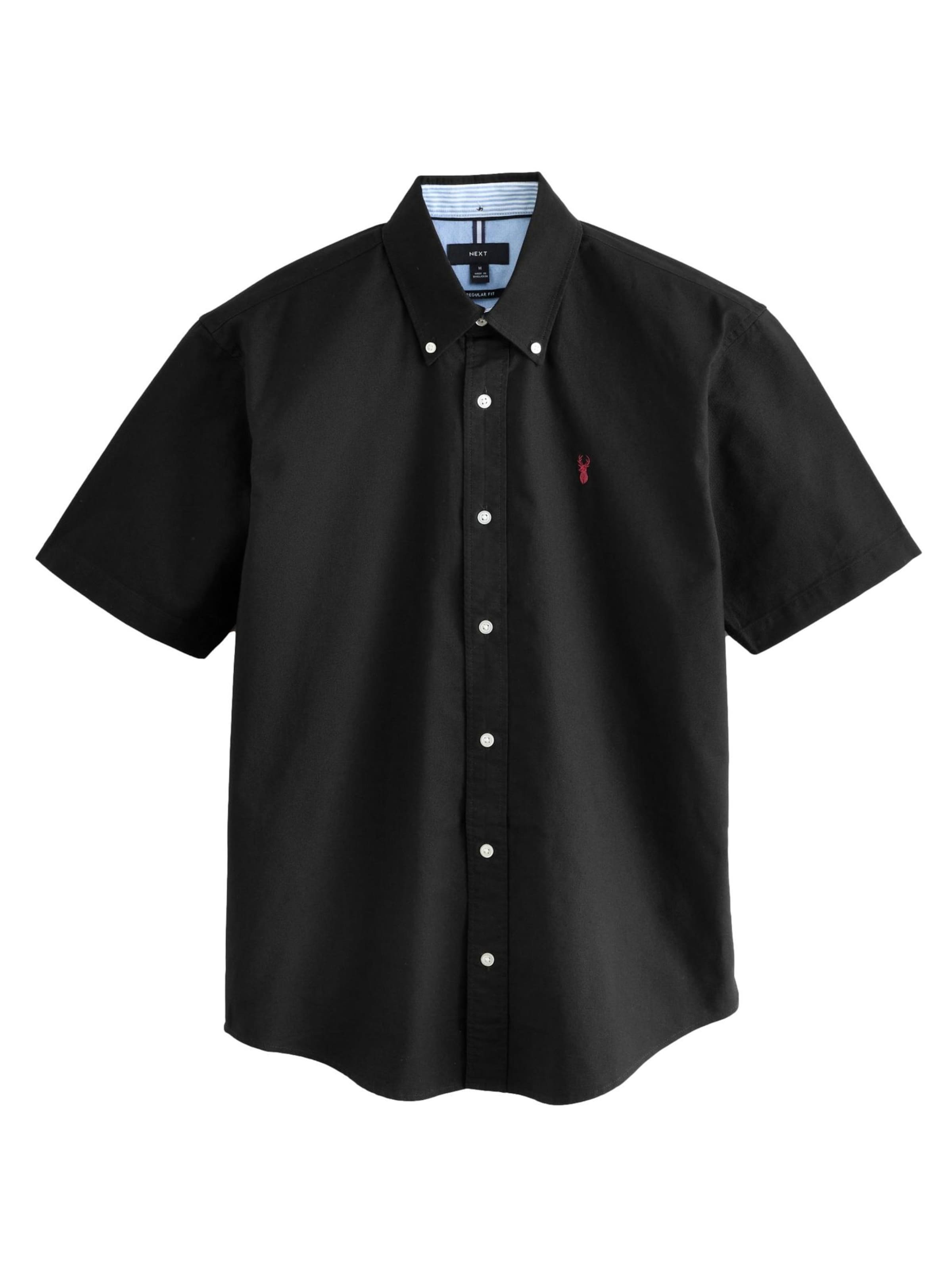 Next Regular fit Риза в черно: отпред