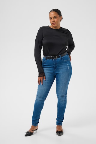KAFFE CURVE Shirt 'Katey' in Zwart