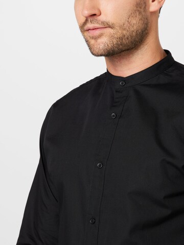 JACK & JONES Slim fit Button Up Shirt 'JOE' in Black