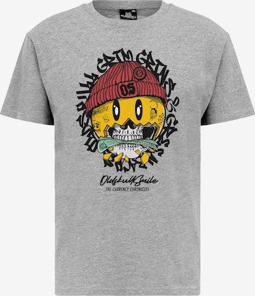 Oldskull Shirt 'Xtreme Smiley Cash Skull' in Grey: front