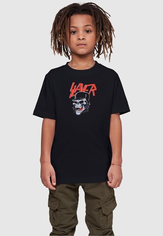 Merchcode Shirt 'Slayer - Laughing Skull' in Zwart: voorkant