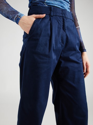 ESPRIT - Perna larga Calças com pregas 'Iconic' em azul