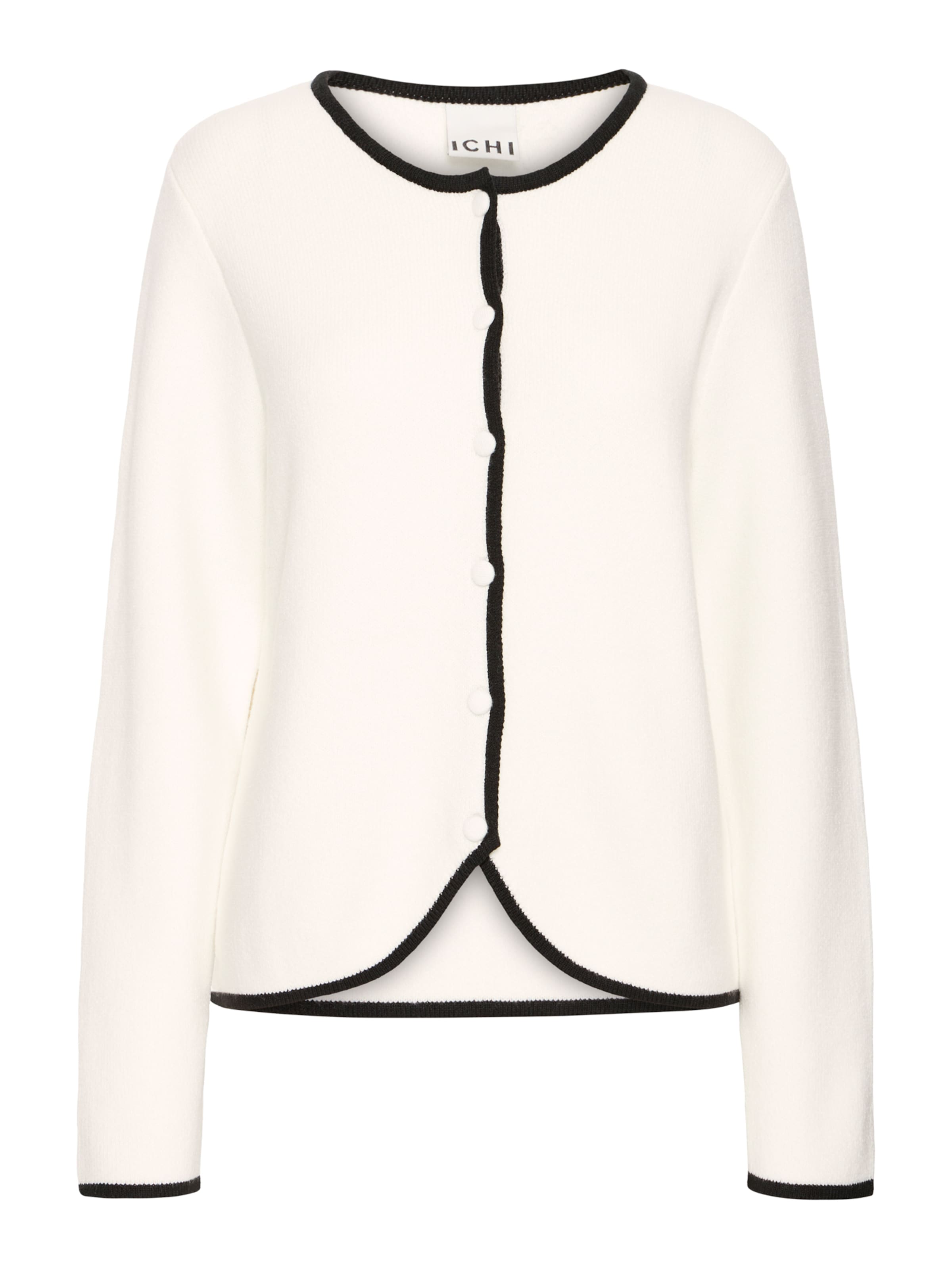 ICHI Πλεκτή ζακέτα 'IHBRIAC' σε μπεζ: μπροστά