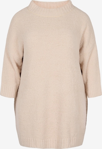 Pull-over 'Teddy' Zizzi en beige : devant