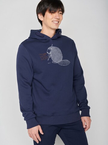 GREENBOMB Sweatshirt 'Animal Beaver' in Blue: front