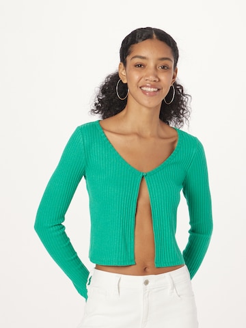 HOLLISTER Плетена жилетка в зелено: отпред