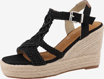 TOM TAILOR Sandals in Black: front