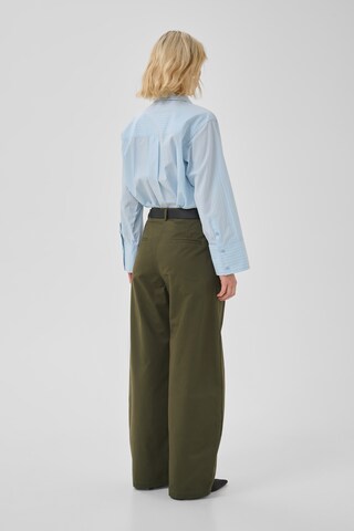 My Essential Wardrobe - Loosefit Calças com pregas 'Gisva' em verde