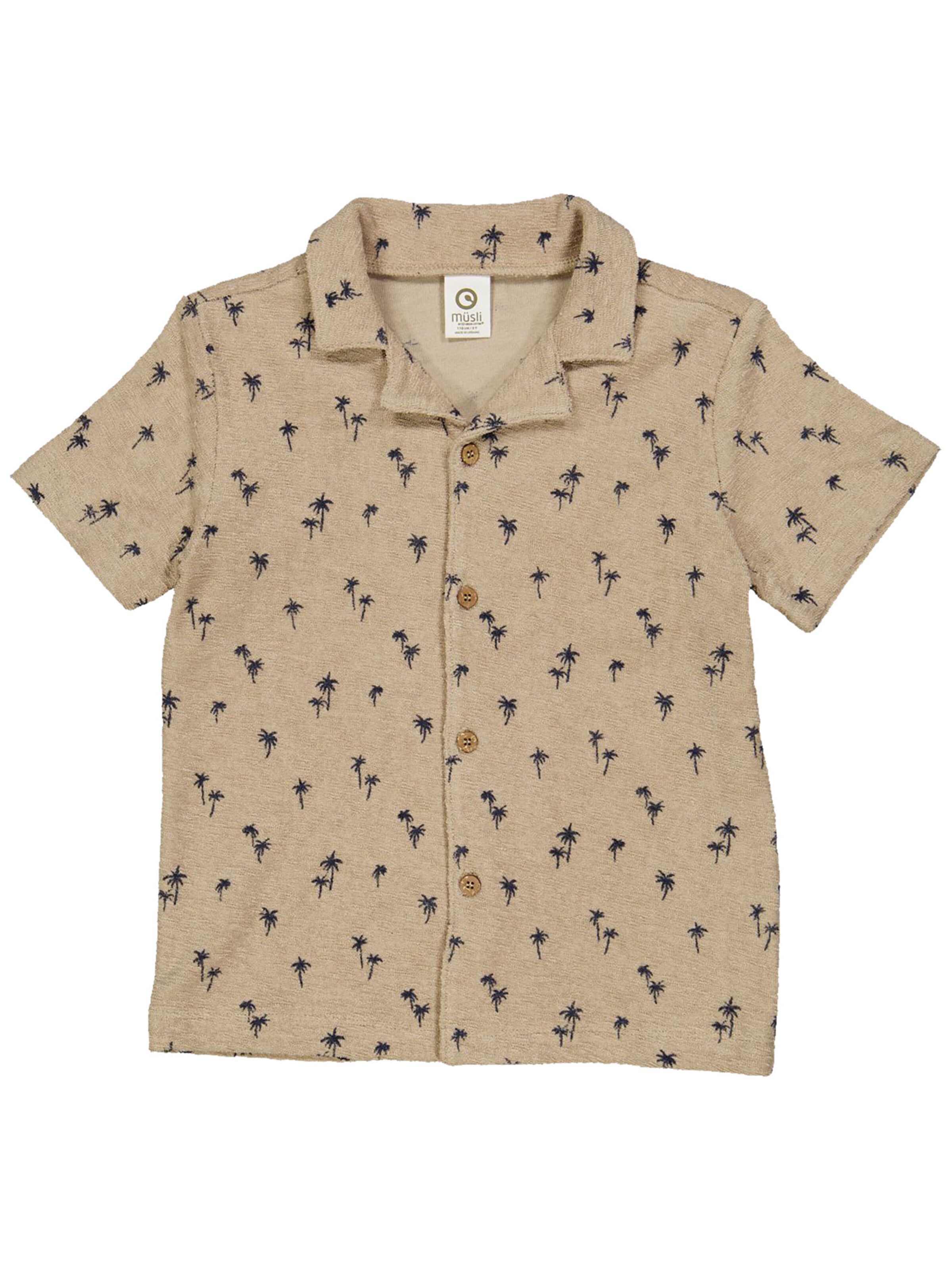 Müsli by GREEN COTTON Comfort fit Button up shirt in Beige: front