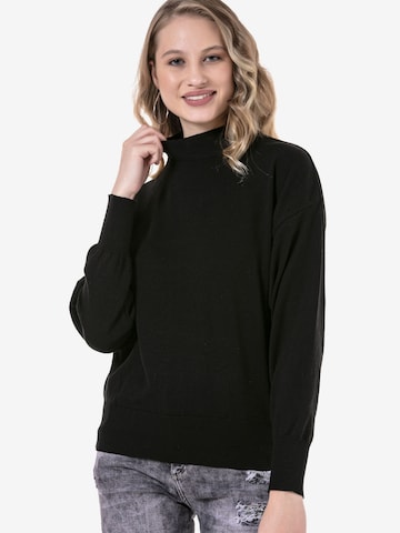 Pull-over CIPO & BAXX en noir : devant