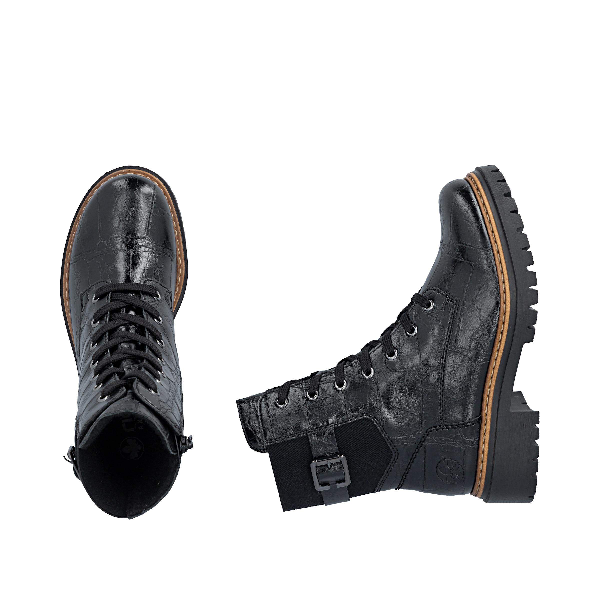 Bottes à lacets Rieker en noir